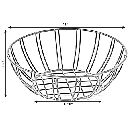 Basicwise Black Wire Iron Basket Fruit Bowl QI003810